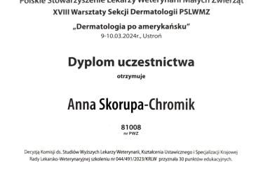 Certyfikat uczestnictwa - szkolenie 